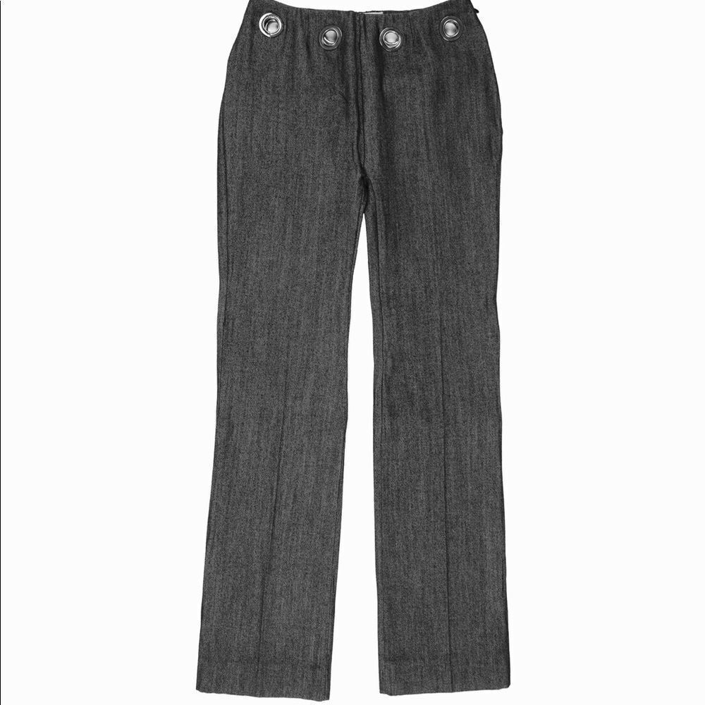 Michael Kors 6 Black grommets detail cropped pants